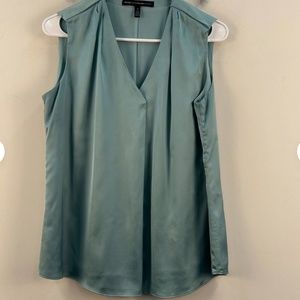 White House Black Market Pleat Front Drape Satin Top Size 4